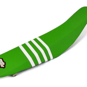 Moto Seat Seat Cover Stripes WHITE GREEN