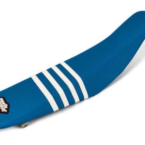 Moto Seat Seat Cover Stripes WHITE BLUE