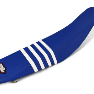 Moto Seat Seat Cover Stripes WHITE BLUE