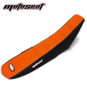 Moto Seat Ribbed Seat Cover ORANGE BLACK