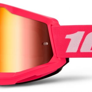 100% STRATA 2 GOGGLE PINK MIRROR RED LENS