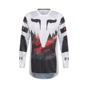 FOX 180 KAIROS JERSEY [WHT/FLO RED]