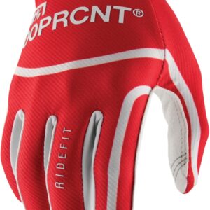 100% RIDEFIT GLOVES WHITE/RED
