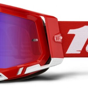 100% RACECRAFT 2 RED MIRROR RED/BLUE LENS