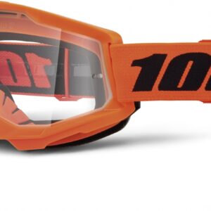 100% STRATA 2 GOGGLE NEON ORANGE CLEAR