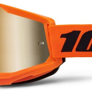 100% STRATA 2 GOGGLE NEON ORANGE MIRROR GOLD