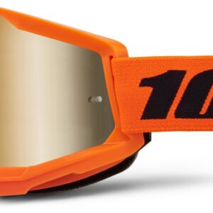 100% STRATA 2 JUNIOR GOGGLE ORANGE MIRROR GOLD