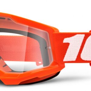 100% STRATA 2 YOUTH ORANGE CLEAR LENS