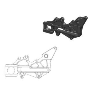 MOTO-MASTER BRAKE CALIPER ADAPTOR BLACK